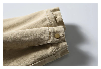 Men’s Vintage Canvas Work Jacket with Stand Collar