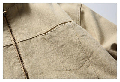 Men’s Vintage Canvas Work Jacket with Stand Collar